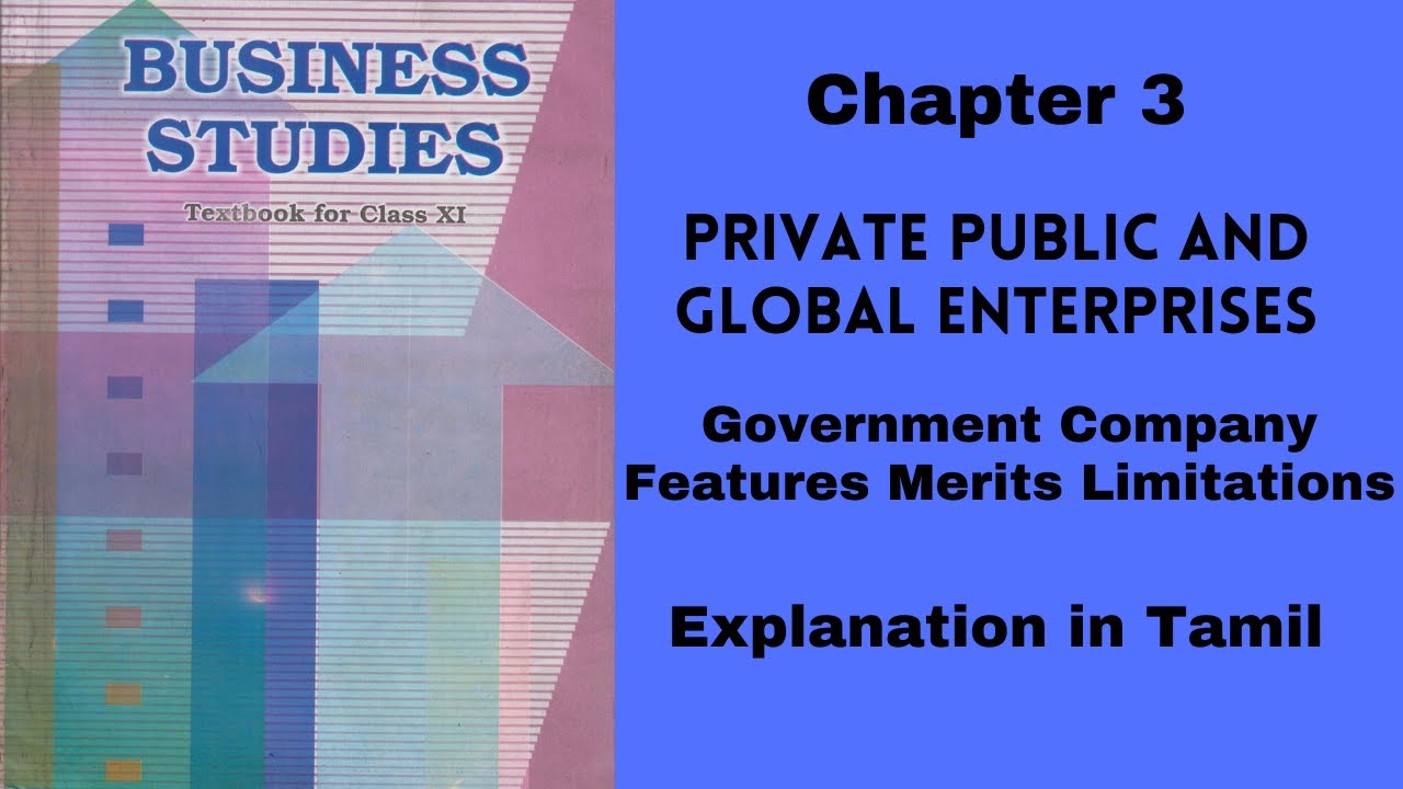 CBSE|11 Business Studies|Chapter 3|Tamil | Government company Features Merits and Limitations