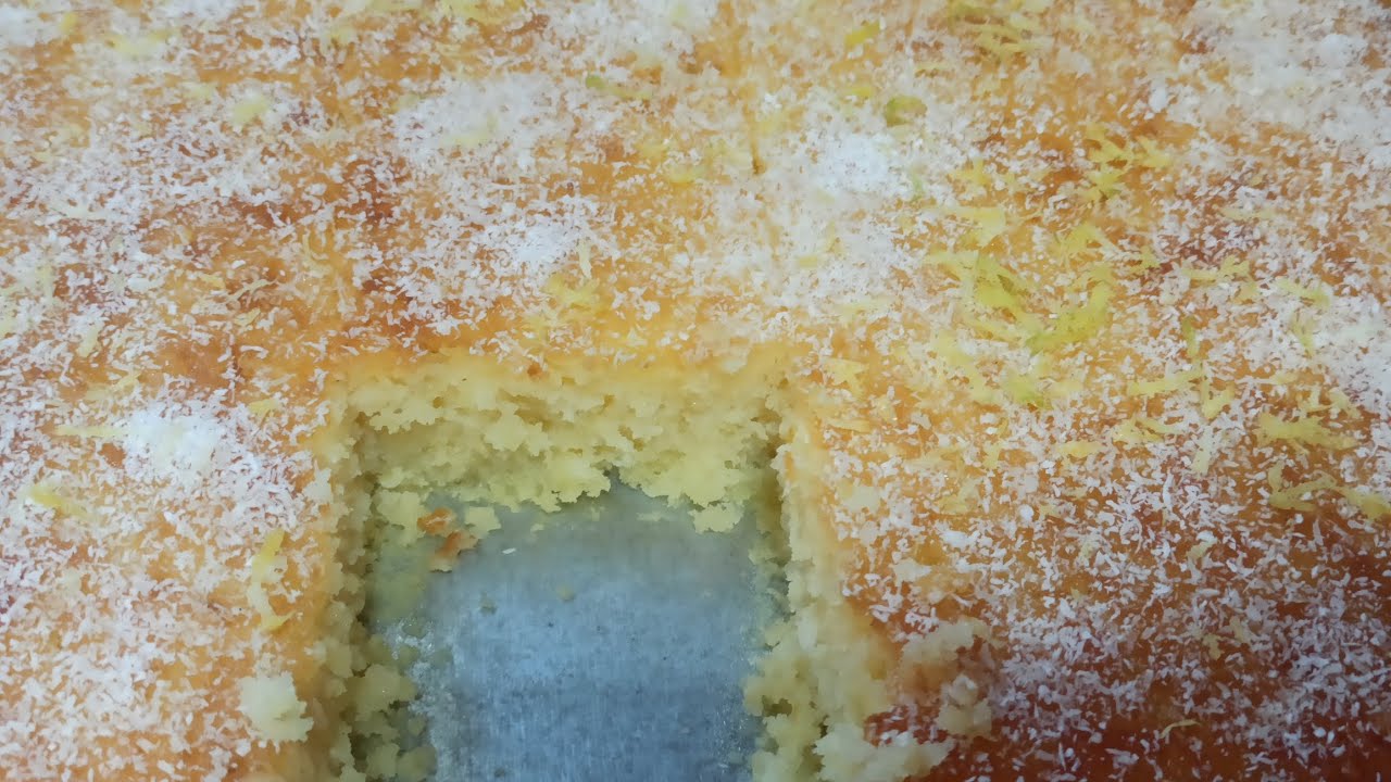طريقة تحضير كيكة البسبوسة المغربية الاقتصادية والناجحة😋😋🍋🥥🥛