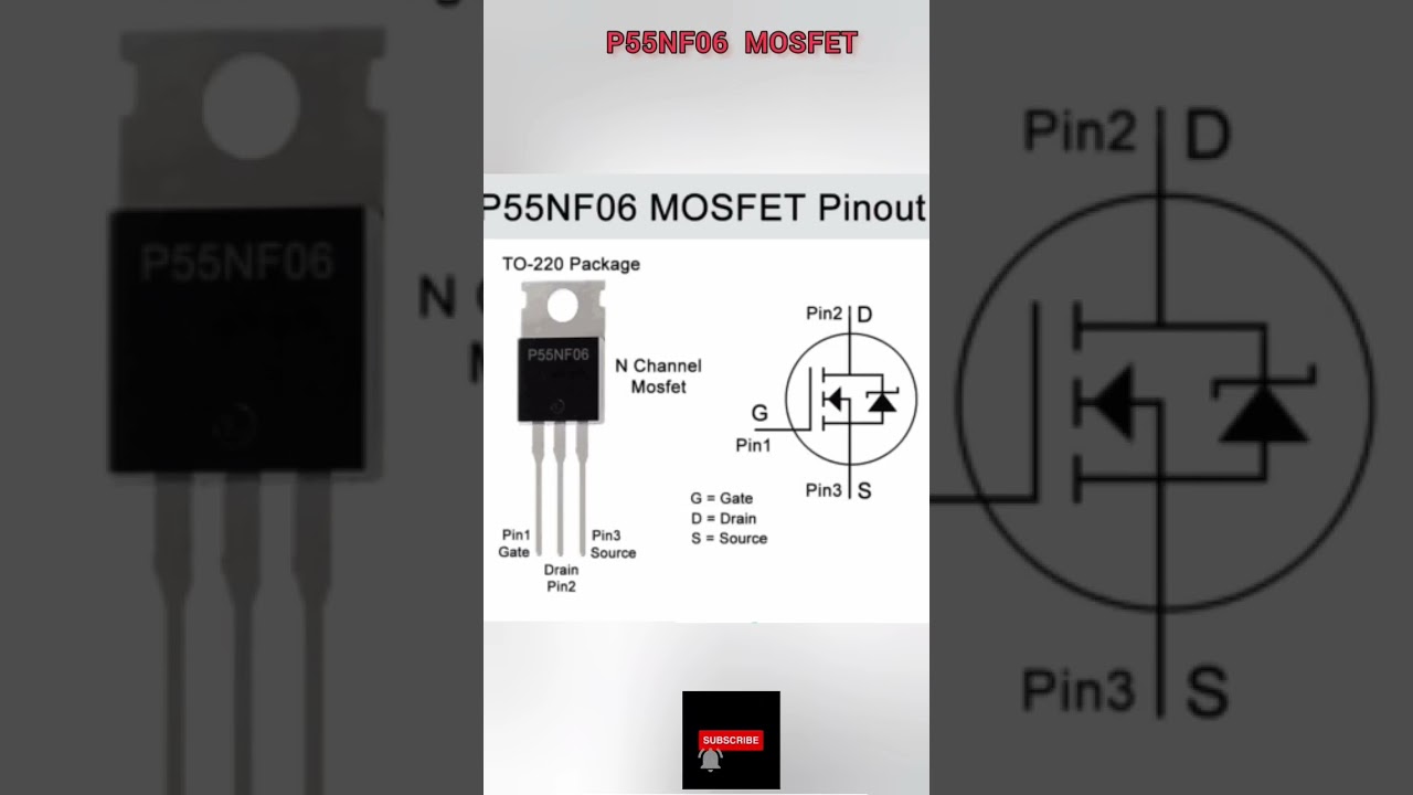 P55NF06 MOSFET pinout #akexperiment #electronic #pinout #nchannel #p55nf06 #55nf06 #mosfet #shorts