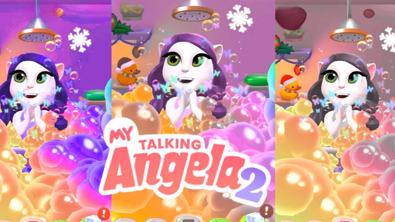 My Talking Angela Gameplay || My Talking Angela 2 Christmas Bathing All Soaps