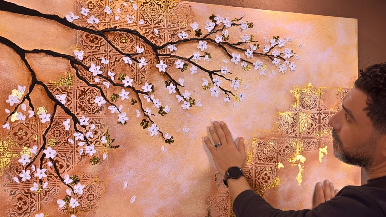 Королевский штрих: Как создать 3D золотое цветочное настенное искусство ✨