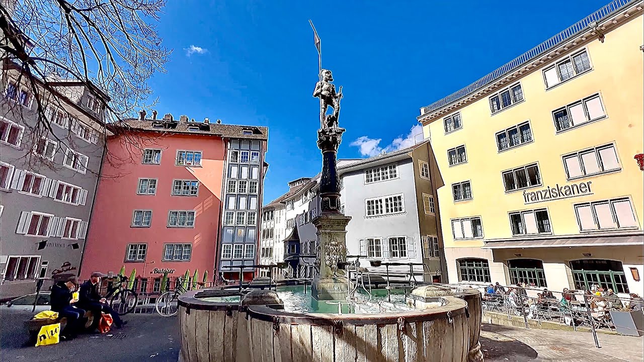ZURICH CITY WALK AROUNDS PART 2 - OLD MARKET STREET - Niederdorfstrasse - Marktgasse MARCH 2023