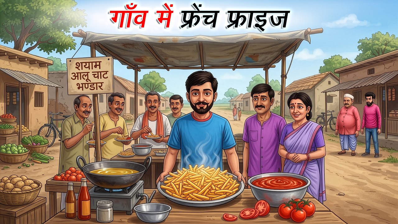 गाँव में फ्रेंच फ्राइज | Gaon Mein French Fries | Hindi Kahaniya | Animated Stories
