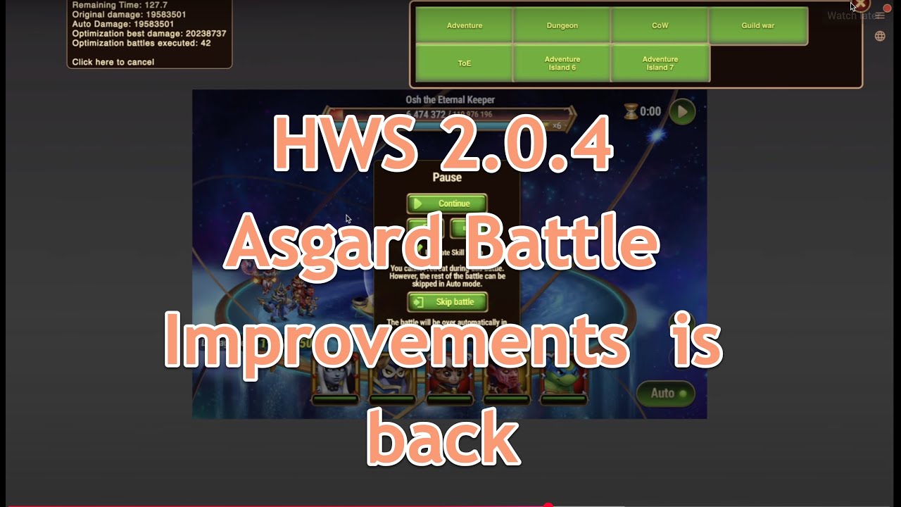 Asgard Battle improvements are back - Hero Wars - Herowars Simulator