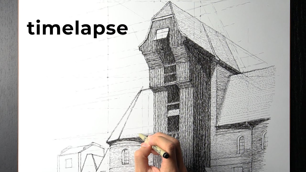 Gdańsk Crane Gate | Architecture Drawings Timelapse