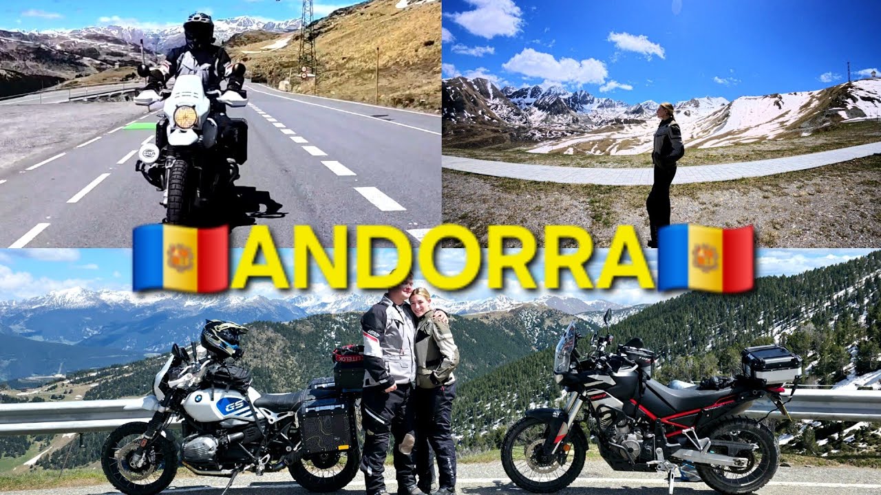 Andorra - Heart of the Pyrenees Mountains  Rider Couple 1st motorcycle Euro Trip BMW R Nine T Tuareg