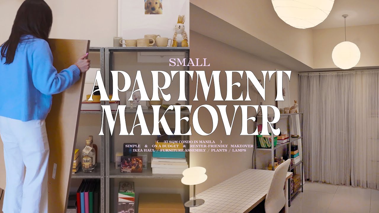 SMALL apartment makeover | renter & budget-friendly | 37 sqm condo in manila | IKEA haul + plants