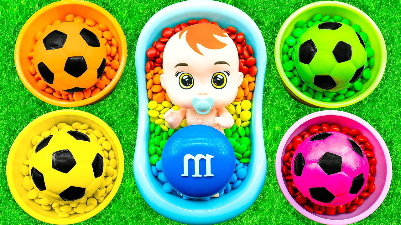 21 Minutes Satisfying ASMR, Filling Rainbow Bathtubs with M&M’s & Magic Slime