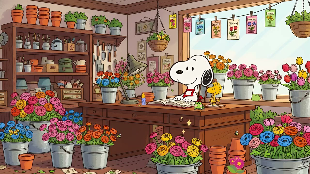 Snoopy Chill Beats 🌼🌸 Lofi Garden Mix 📖 for Study & Relaxing Moments in Bloom