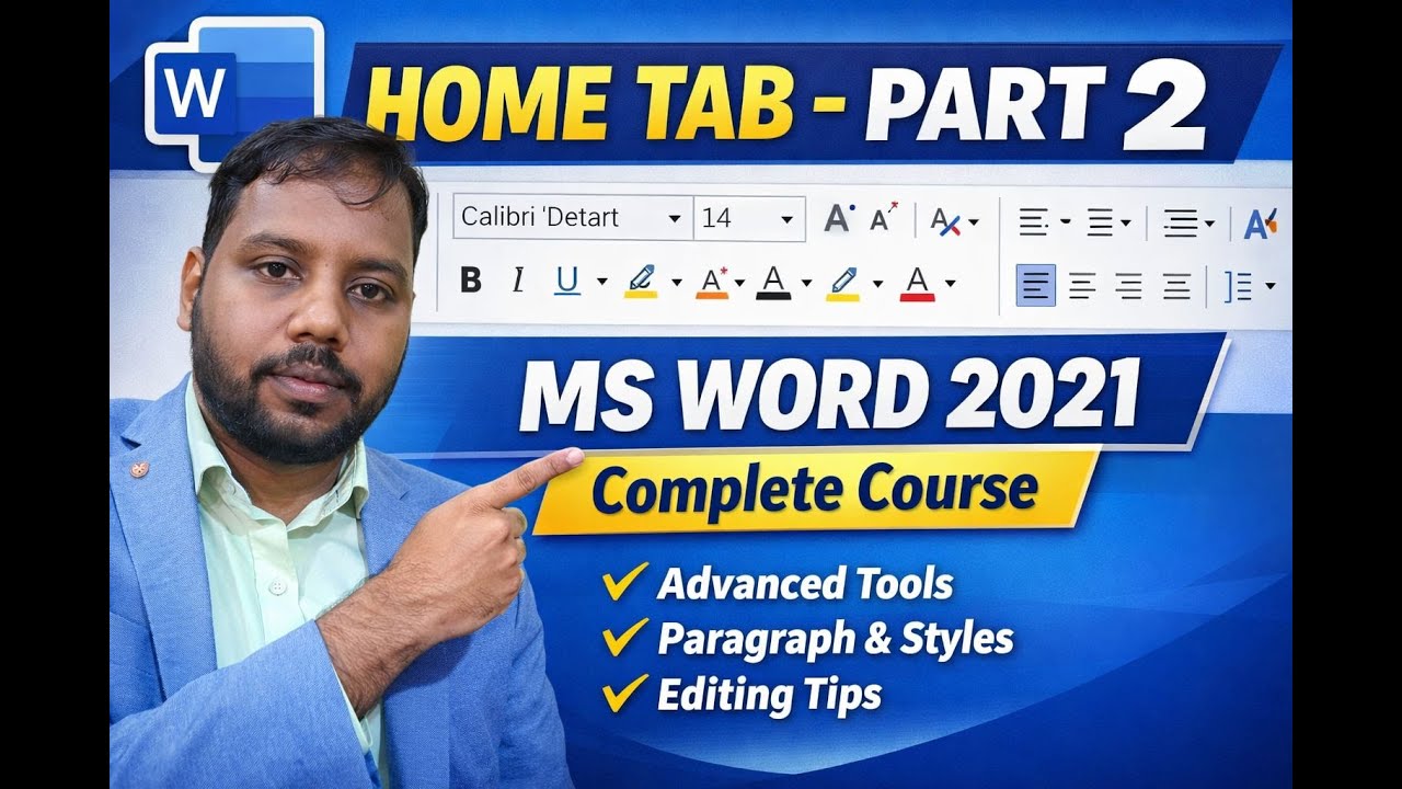 Complete Home Menu Part-II of MS Word 2021 | Complete MS Word 2021 Course || HOME TAB 2