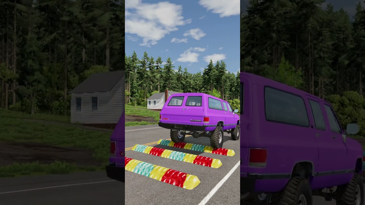 Colorful Cars vs Speed Bumps #152 | BeamNG.drive