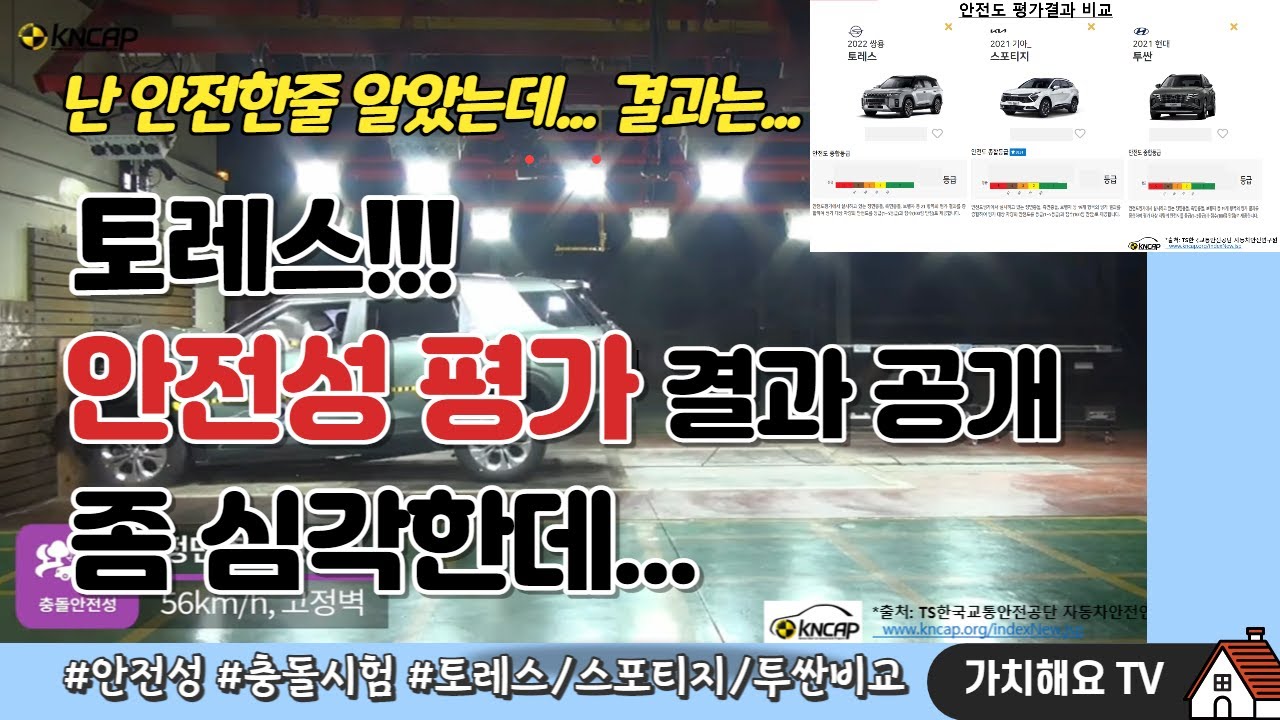 토레스! 안전성 평가 결과 공개! 좀 심각한데... 투싼/스포티지비교