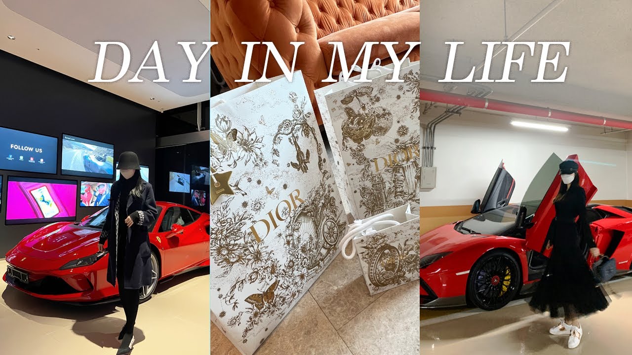 eng) 페라리 f8스파이더 옵션고르기 🚘l 디올, 루이비통 언박싱🛍️, 람보르기니 아벤타도르 로드스터, 가족 라운딩 골프⛳️