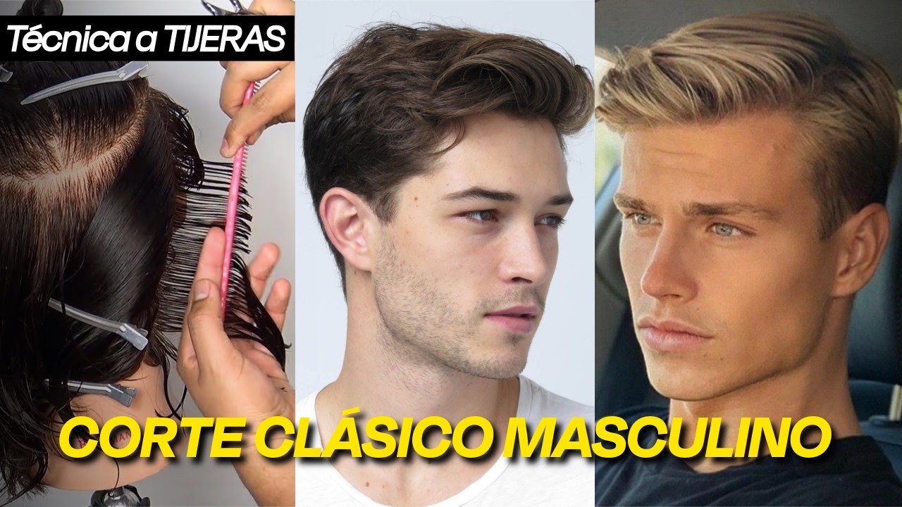 Corte clásico elegante 💈 hecho solo con tijeras (tutorial completo) ✅