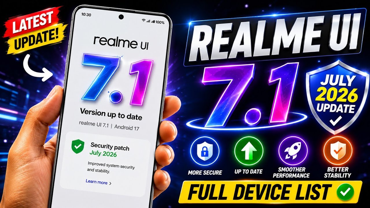 Realme UI 7.1 July 2026 Update 🔥 Full Device List | Android 16 New Features & Hidden Changes