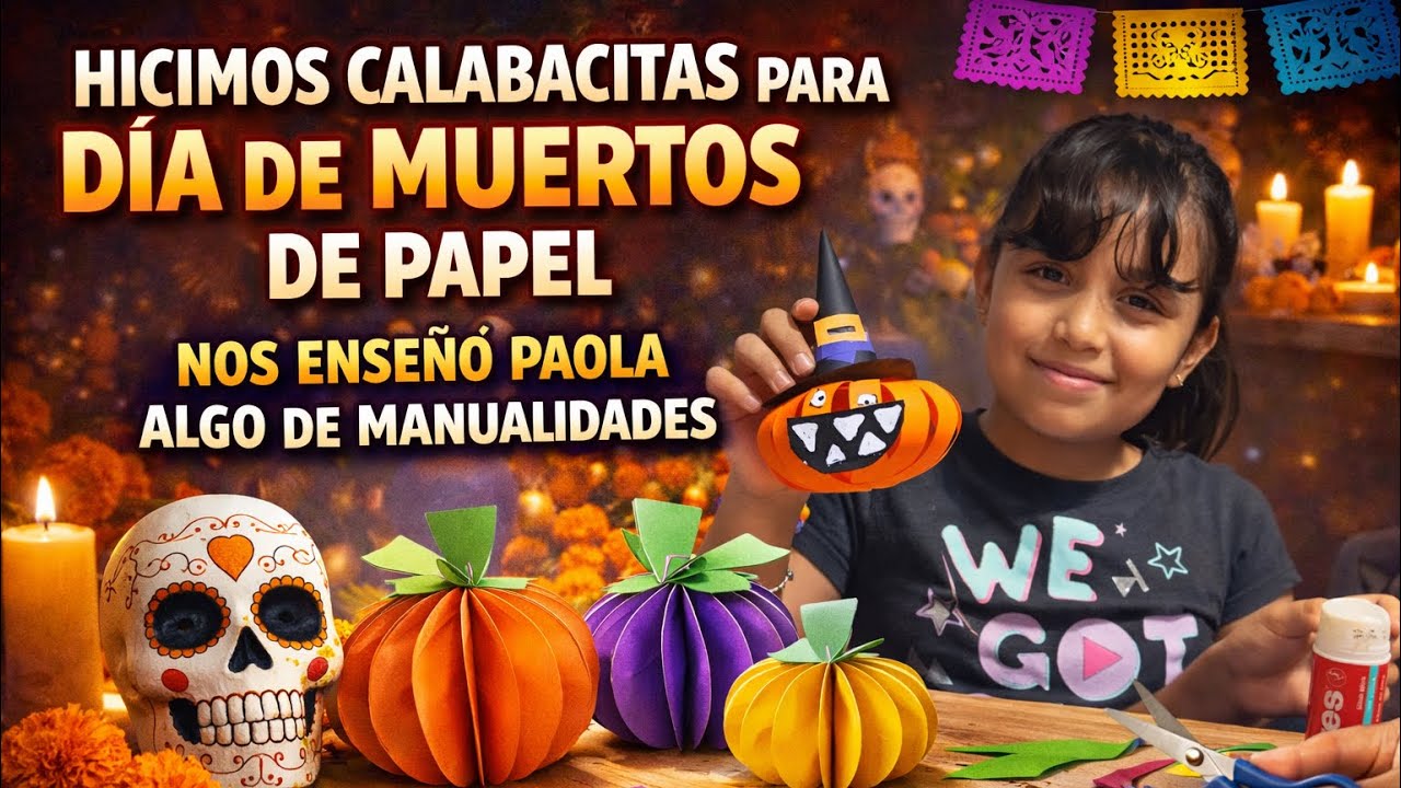 Hicimos calabacitas de papel para Día de Muertos | Paola nos enseñó manualidades 🧡💀