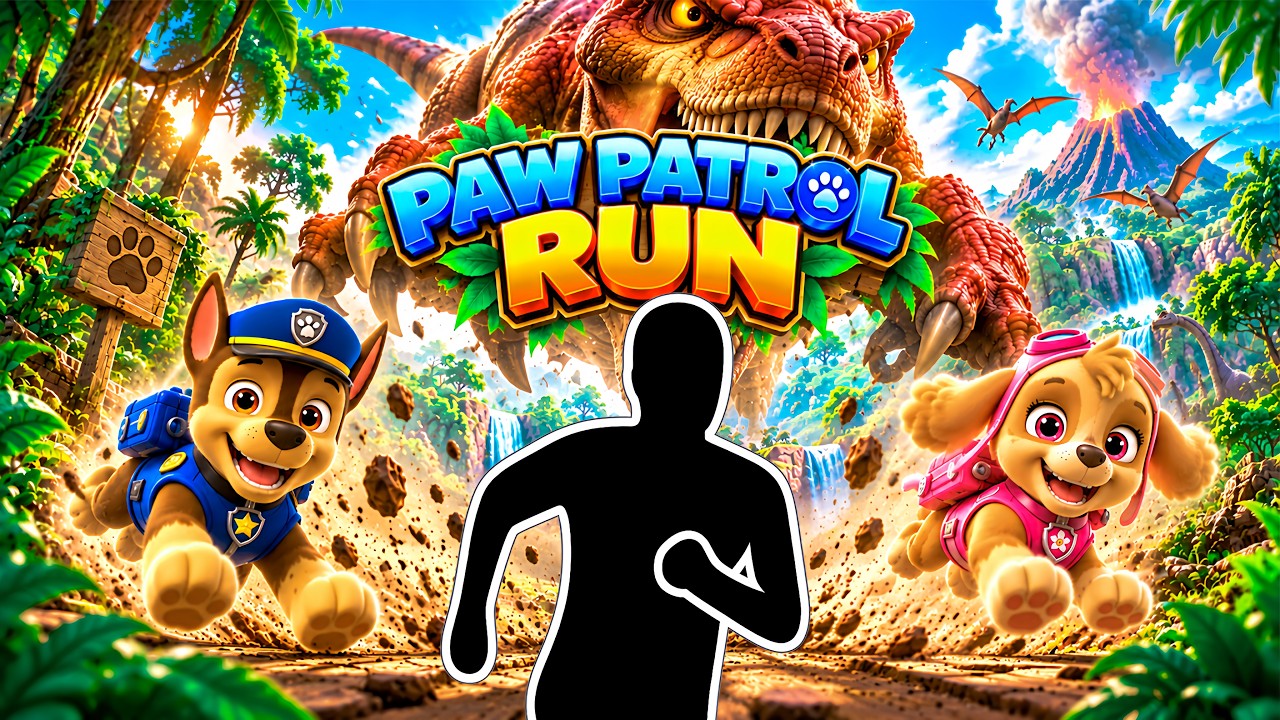 Paw Patrol Dino Movie Level 🦖 HQ Immersive Interactive Warm-Up Run🏃&zwj;♀️Fun Workout For Kids