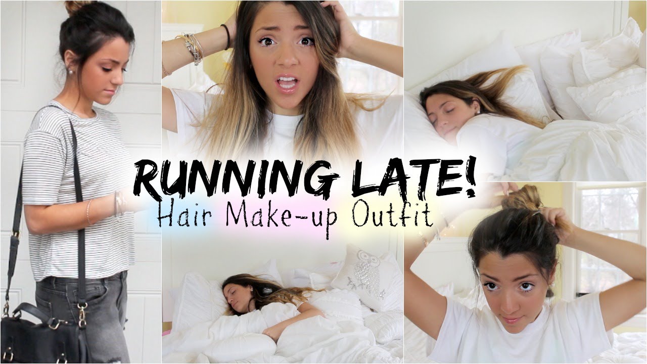 Get Ready with Me: Running Late | Quick Hair Fixes, Make up + Outfit!
