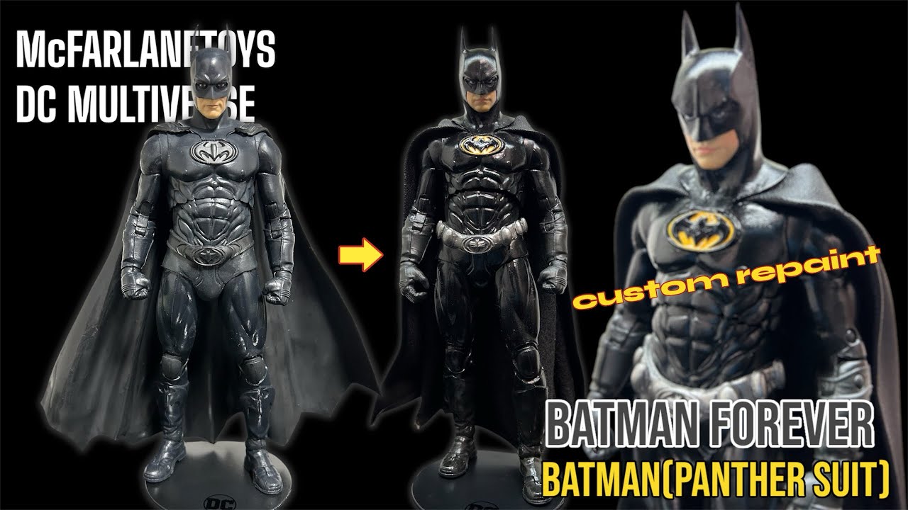 【McFARLANETOYS】DCマルチバース パンサースーツバットマン カスタムリペイント　BATMAN PANTHER  SUIT