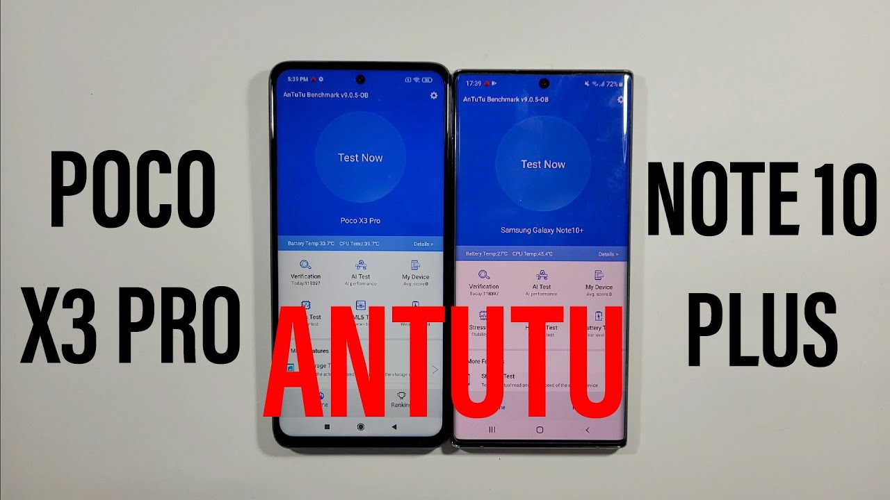 Xiaomi Poco X3 Pro vs Samsung Galaxy Note 10 Plus Antutu Benchmark Test
