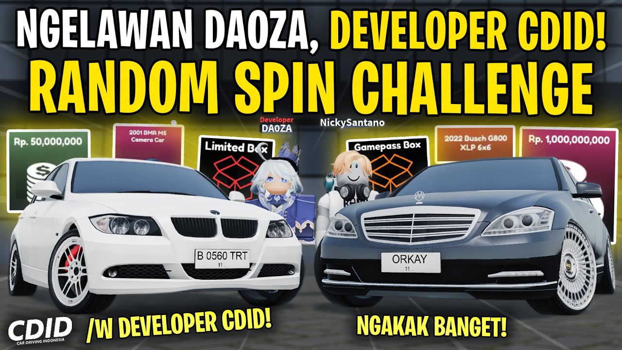 MEMBELI MOBIL RANDOM MELAWAN DEVELOPER CDID ! BOX SPIN CHALLENGE - Car Driving Indonesia V1.6