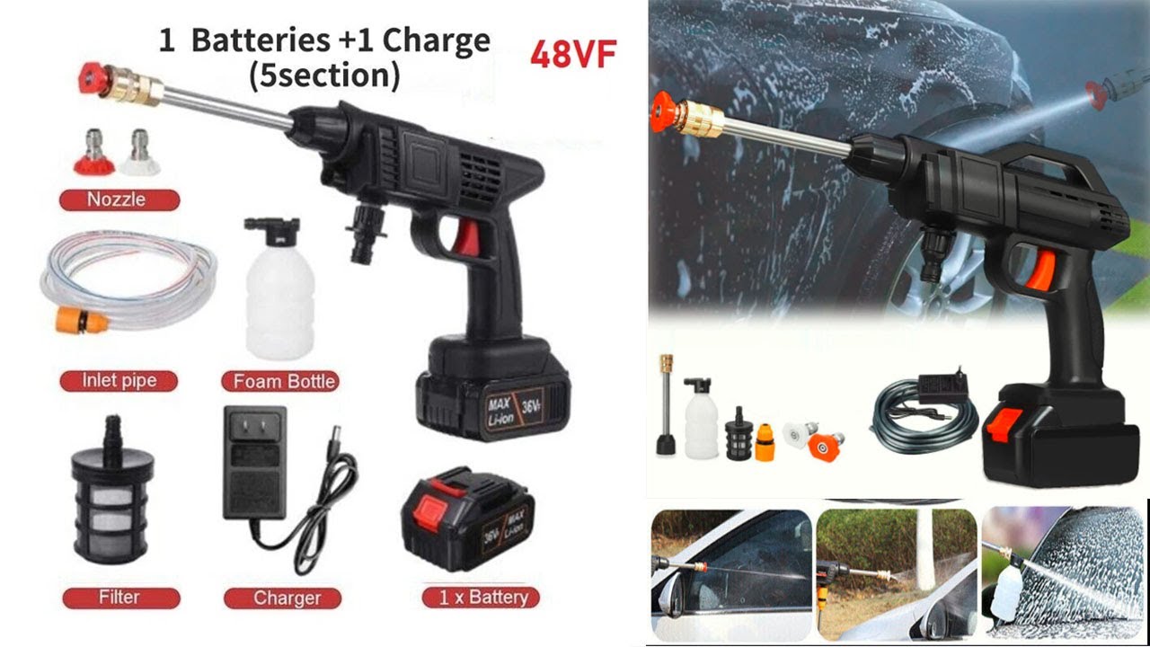 Rechargeable Cordless High Pressure - ব্যাটারী চালিত কার/বাইক ওয়াশার মেশিন |