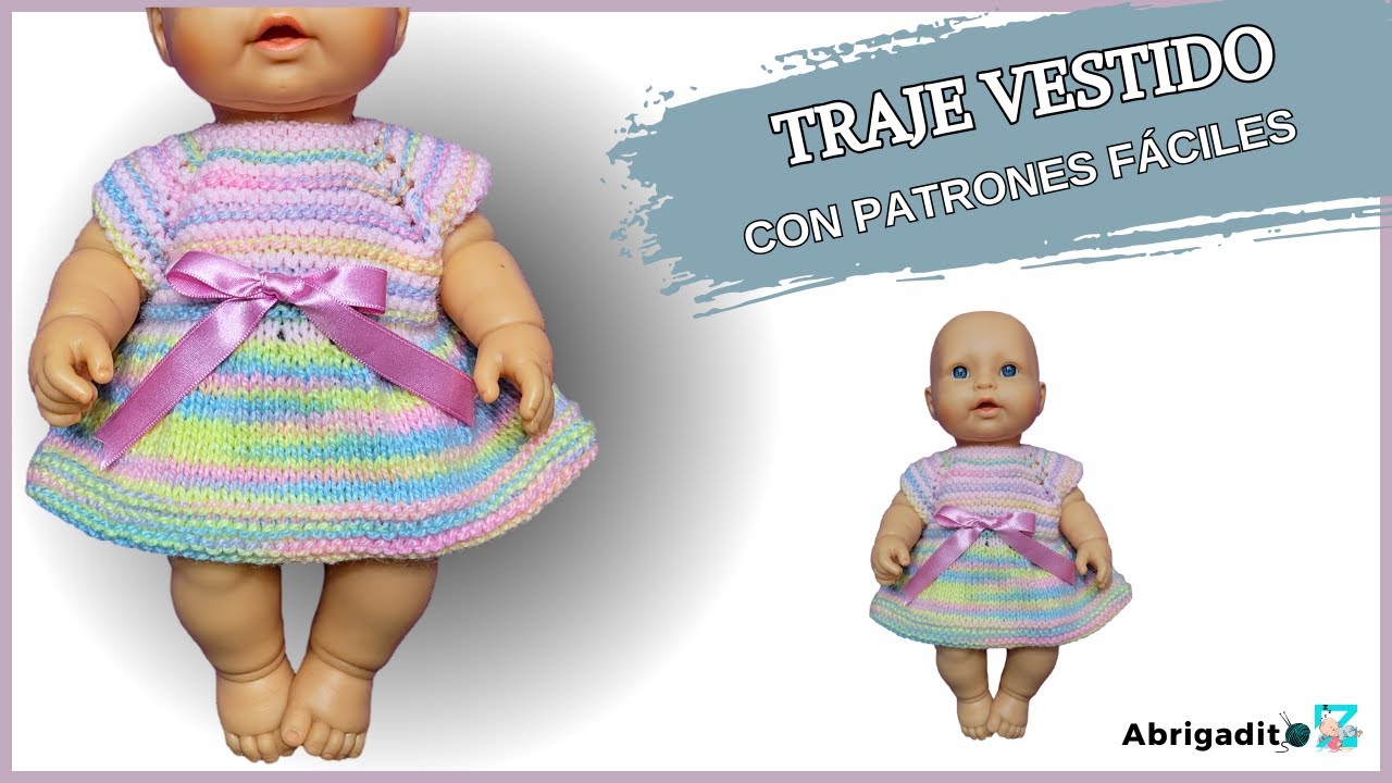 Ropa a Dos Agujas Bebe y Bebe Reborn – Traje Vestido Suny a Dos Agujas para Nenuco Fácil de Tejer