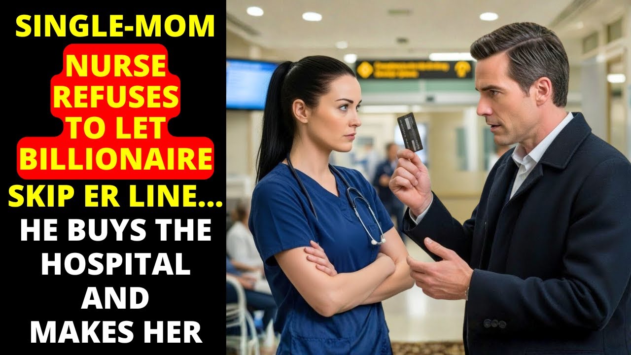 SINGLE-MOM NURSE REFUSES TO LET BILLIONAIRE SKIP ER LINE... HE BUYS THE HOSPITAL AND MAKES HER