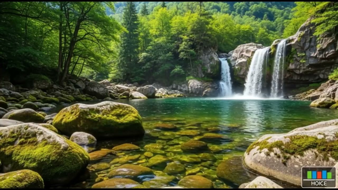 Stress Soothing Headache, Migraine, Pain and Anxiety Relief - Gentle Waterfall, Open Heart Music 4K