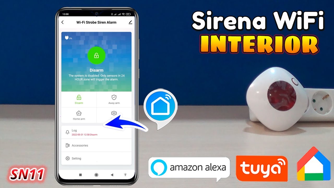 Sirena WiFi de interior compatible con Tuya Smart SN11 📢👌