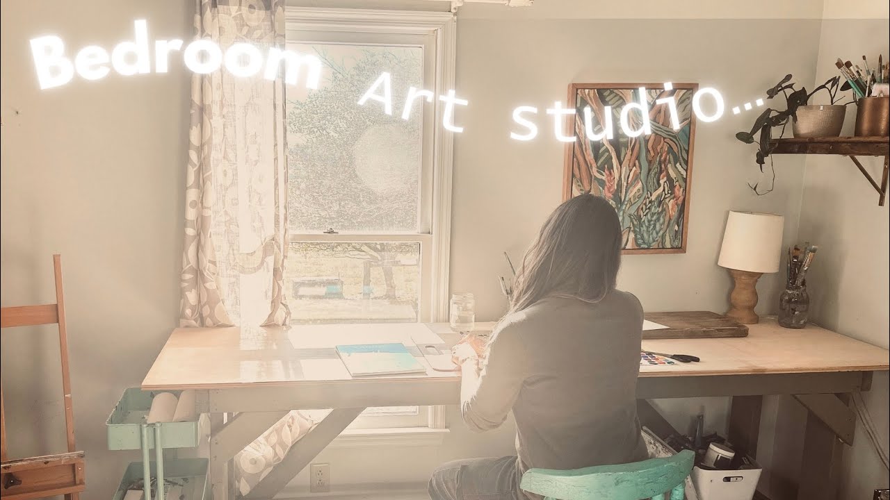 My Cozy Bedroom Art Studio | Workspace Tour & Must-Have Supplies
