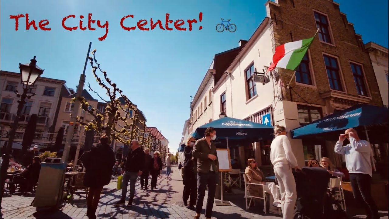 Bergen Op Zoom (Netherlands) Cycling through City Center - April 2021