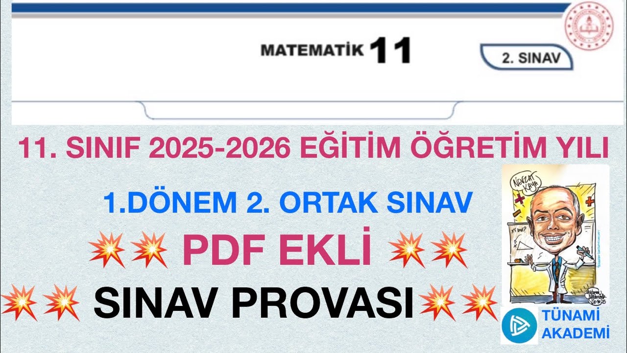 2025-2026 1. DÖNEM 2. ORTAK SINAV SINAV PROVASI - SORU VE ÇÖZÜMLERİ - PDF EKLİ