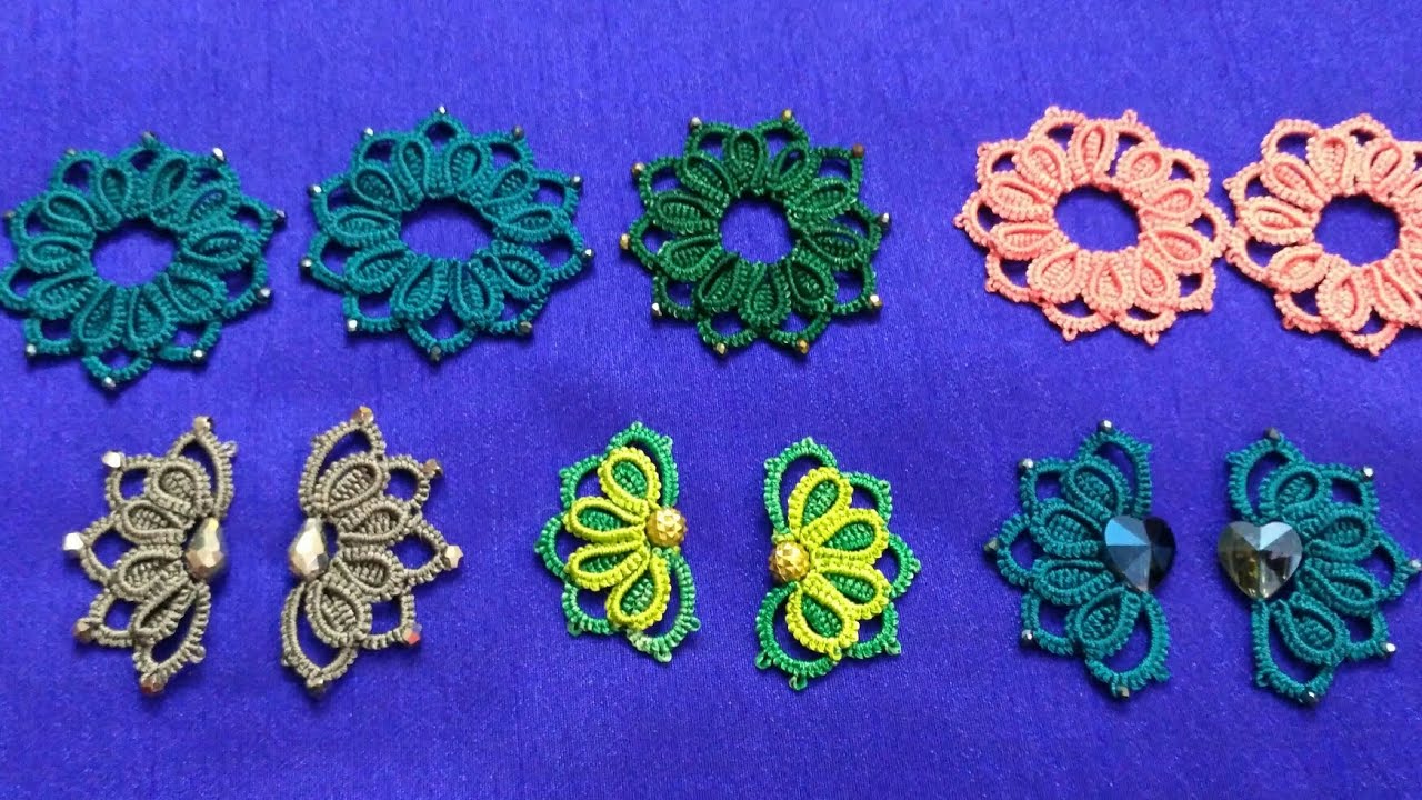 10- Petalled Floral Motif using Overlapping Rings, Shuttle Tatting, Video #51