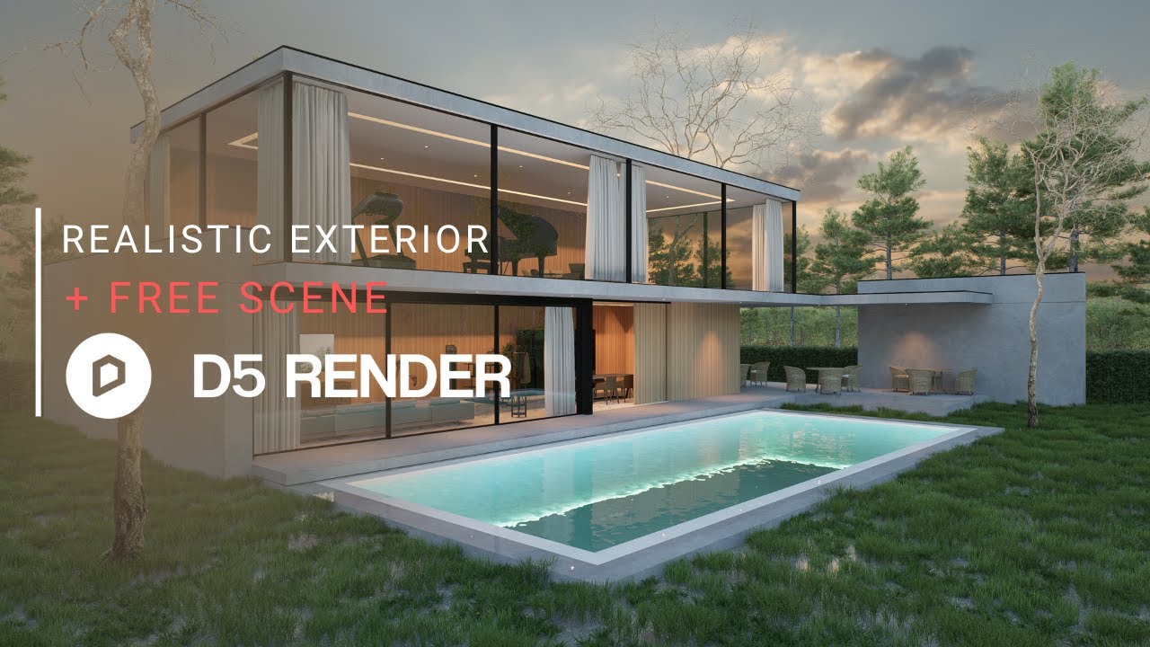 Realistic Exterior Render with D5 Render | Private House 330 | Downloadable Project File Included