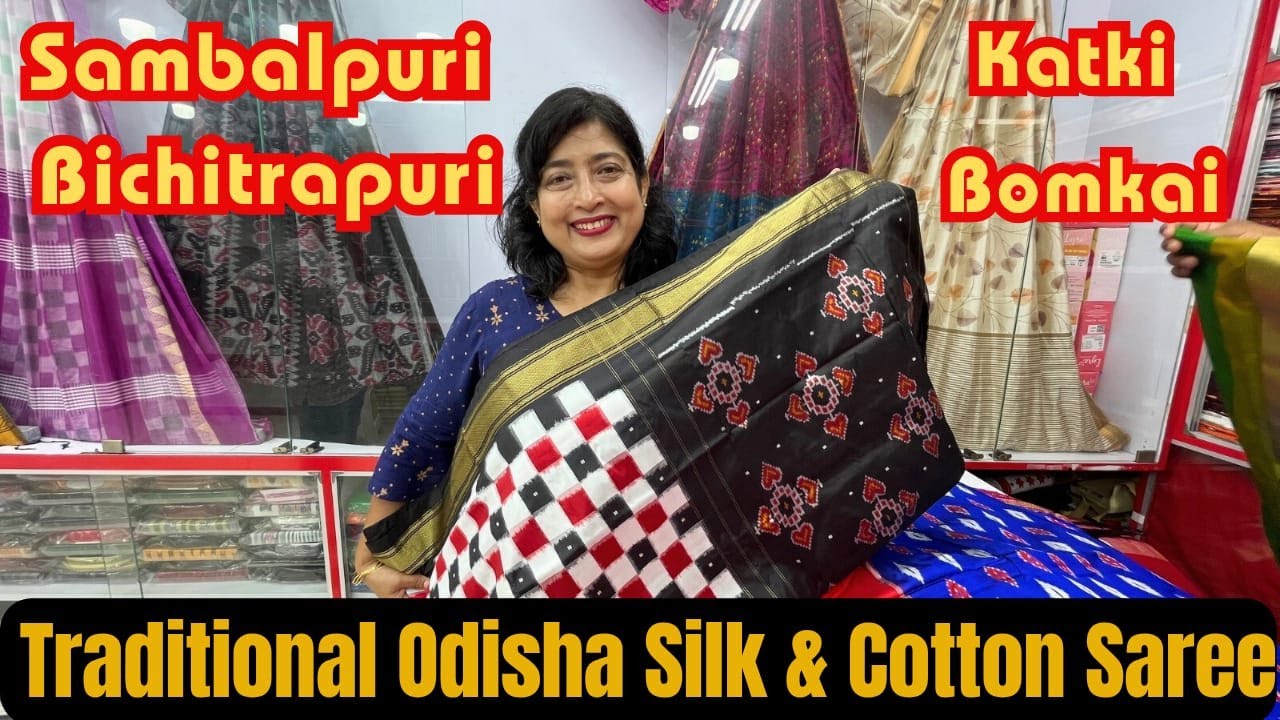 Traditional Odisha Handloom Saree | Katki Silk | Bomkai Saree | Sambalpuri Silk and Cotton Saree