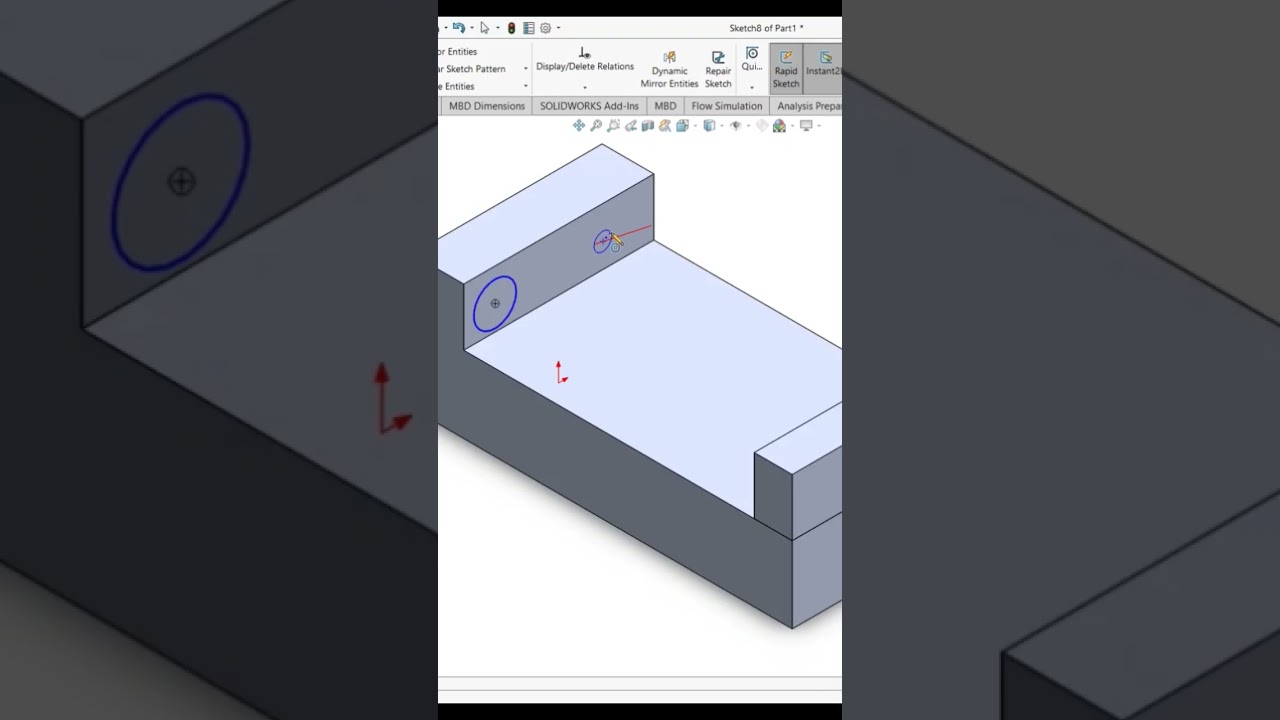 Solidworks Extruded Boss/Base tutorial 1 #shorts #solidworks