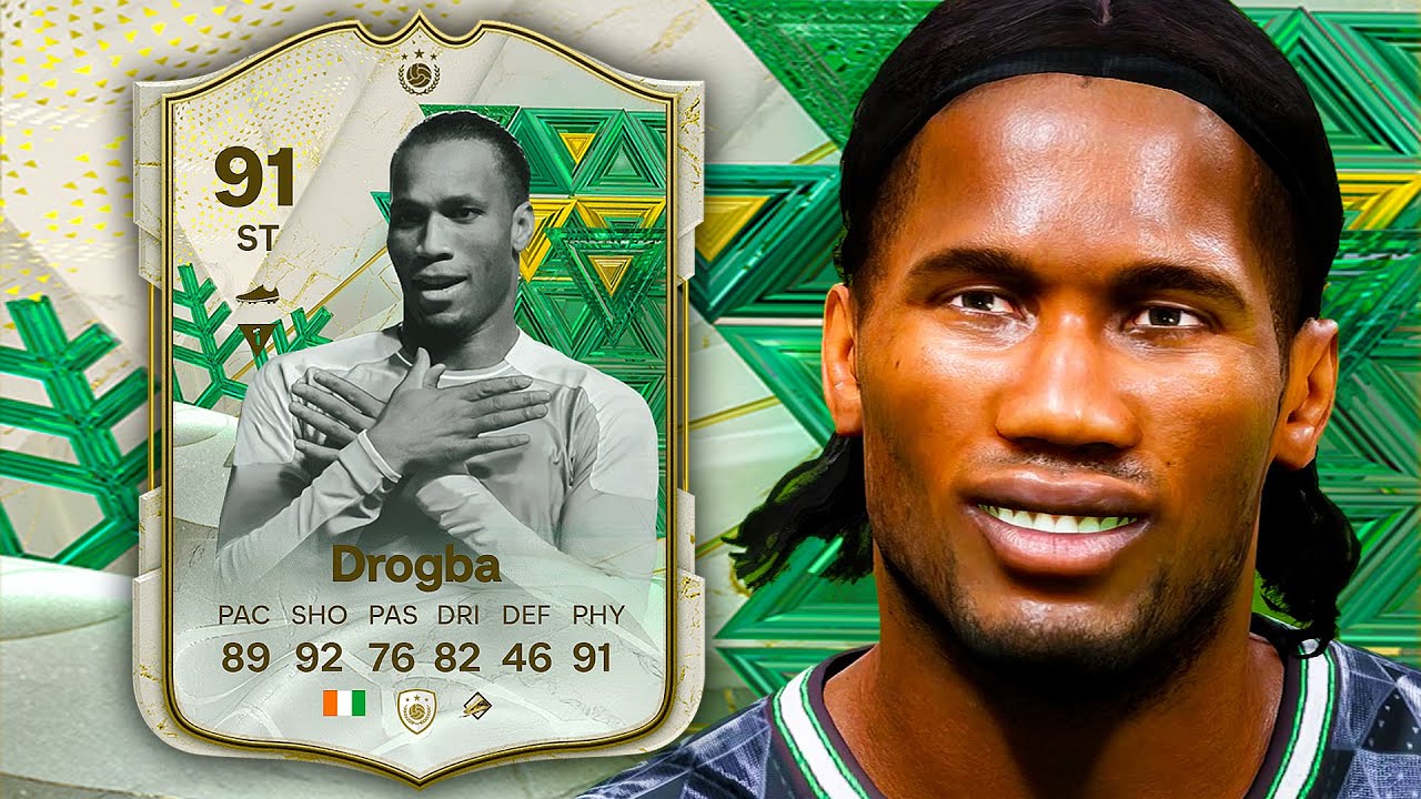 91 Winter Wildcards Icon Drogba Player Review - EA FC 24
