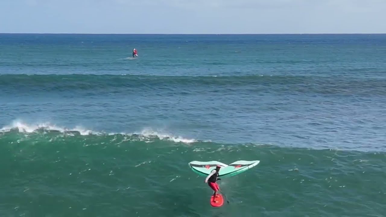 Epic wing foil surfing kauai ft Makali'i riding fone sk8
