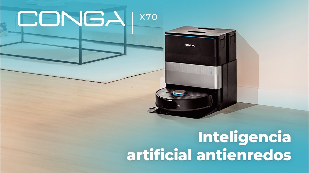 Robot aspirador con base autovaciado Conga X70 con Base 4 en 1 Tecnología láser e IA. App Bluetooth
