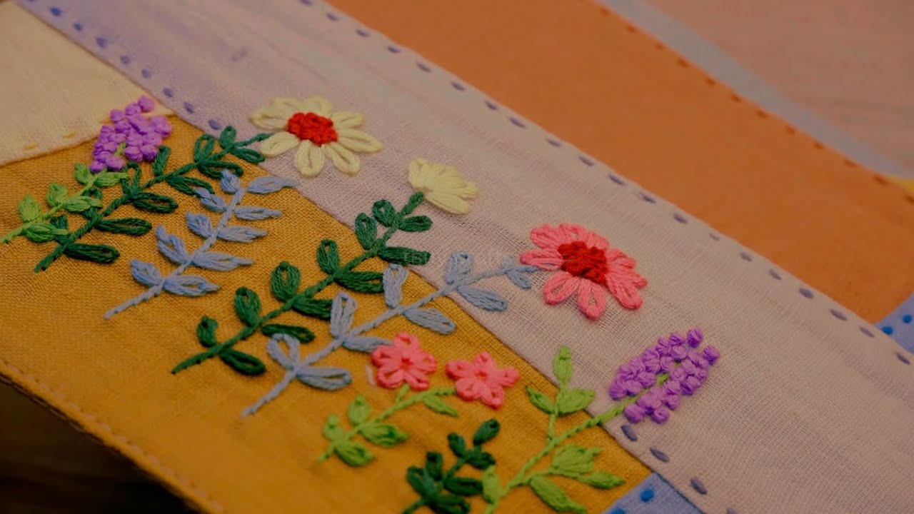 2 scrap fabric projects combined with hand embroidery