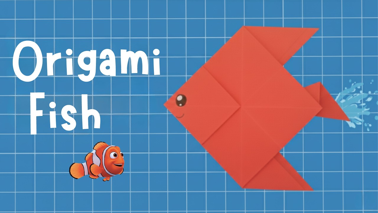 How to Make an Origami Fish 🐟 - Easy Paper Folding Tutorial ❤️