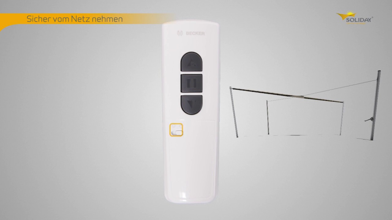 SOLIDAY 1 Kanal Handsender mit SW Sensor sicher vom Netz nehmen - Fleck Sonnenschutz