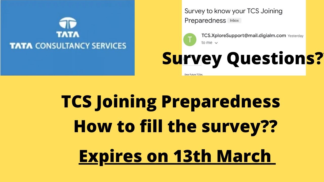 TCS Joining Preparedness || Survey Questions || How to fill