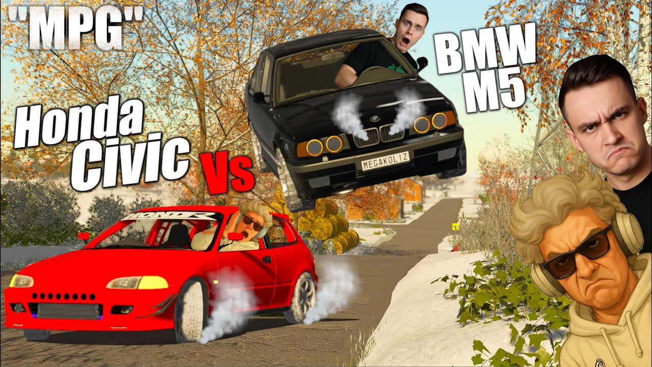 🔥Najszybsza Honda Civic Vs Bmw M5🔥Koliza!😰Wyścig o 20 000 ZŁ!😱 #MPG [#521] FS22 w/ Koliz