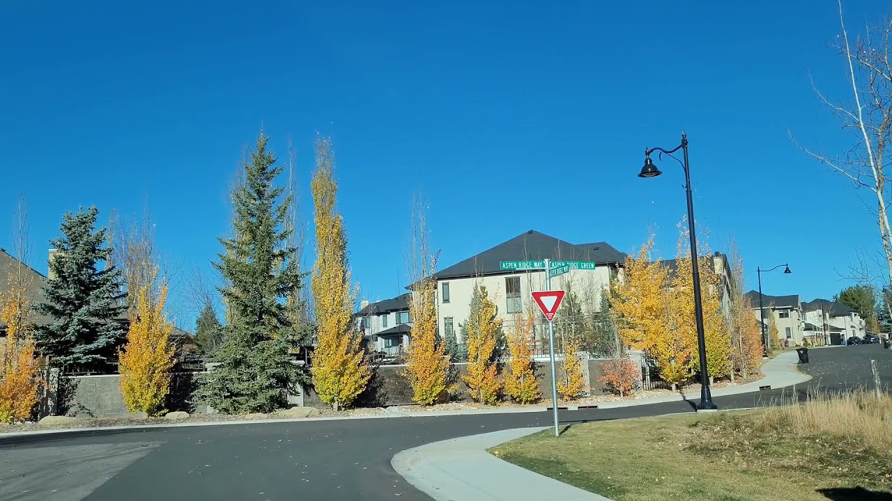 Driving Around The Neighborhood Of Aspen And Strathcona S.W. Calgary Alberta Canada