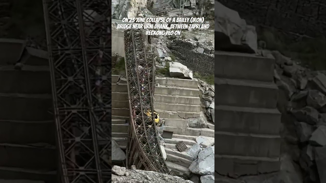 On 23 June collapse of a Bailey (iron) bridge near Urni Dhank #baileybridge #accident #roadbridge