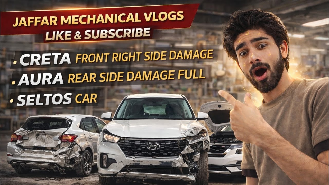 Hyundai Creta Front Right Side Heavy Damage | Aura Rear Damage | Full Denting Painting Workshop