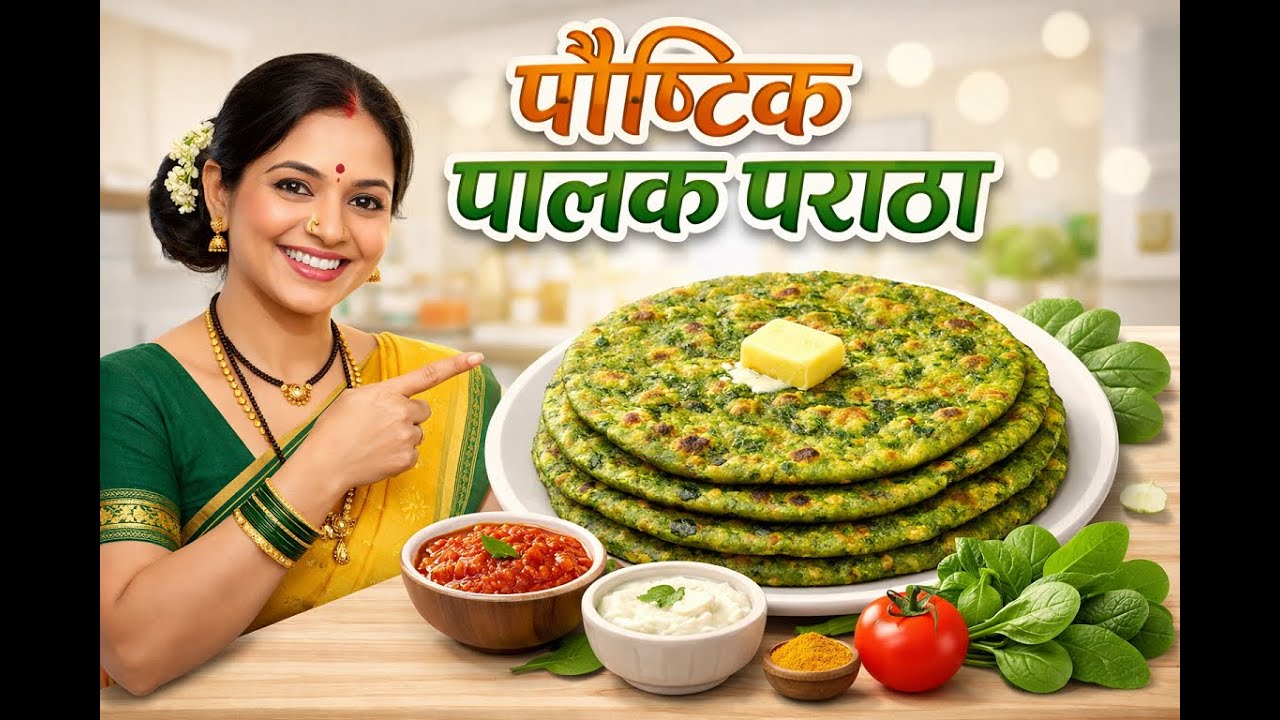 पौष्टिक पालक पराठा  |  #marathi #paratha #deliciousfood