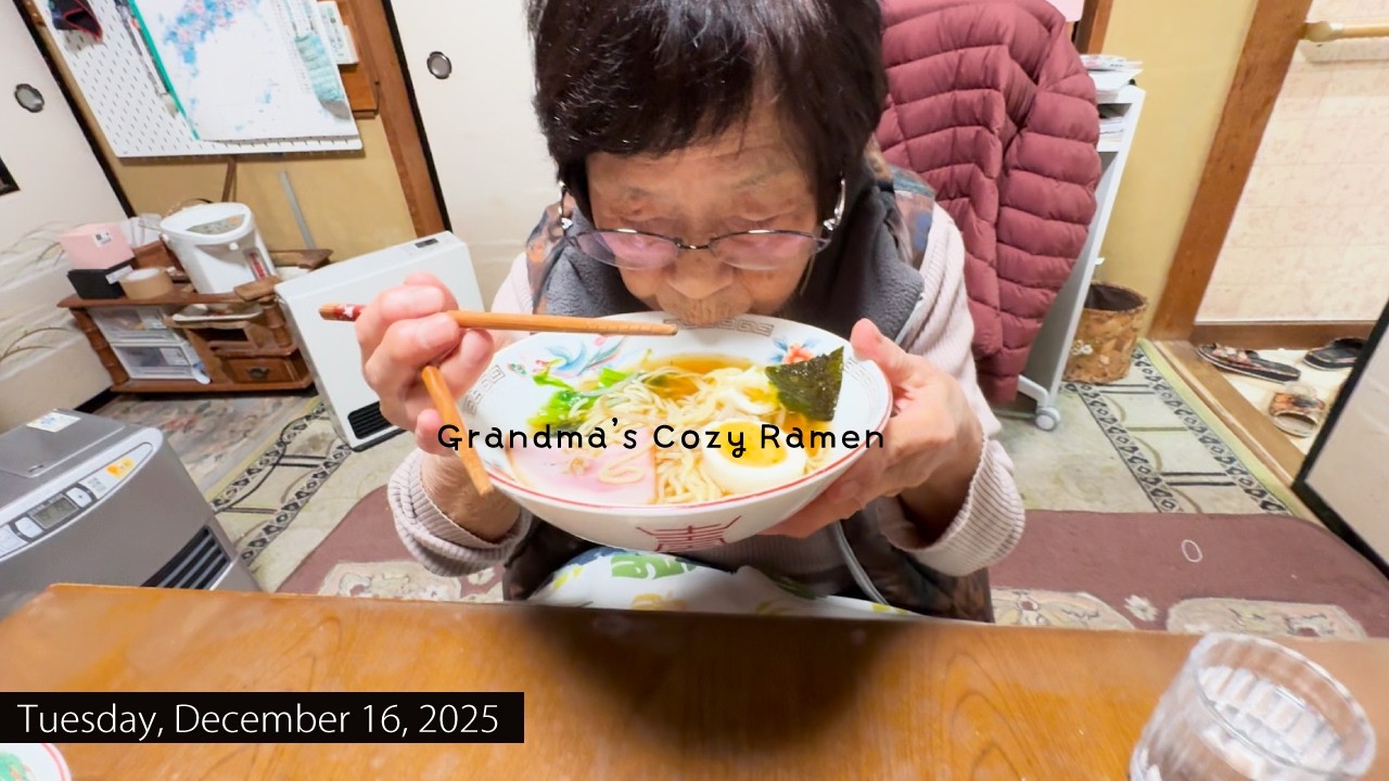 95-Year-Old Japanese Grandma Makes Simple Ramen 🍜 | Cozy Home Cooking　95歳おばあちゃんのやさしいラーメン作り